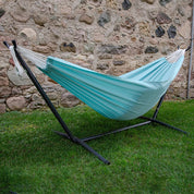 Double Polyester Hammock with Stand (280cm) - Aqua