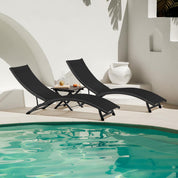 Coral Springs Phifer ® & Aluminum Lounger Set (3pc) - Charcoal Black