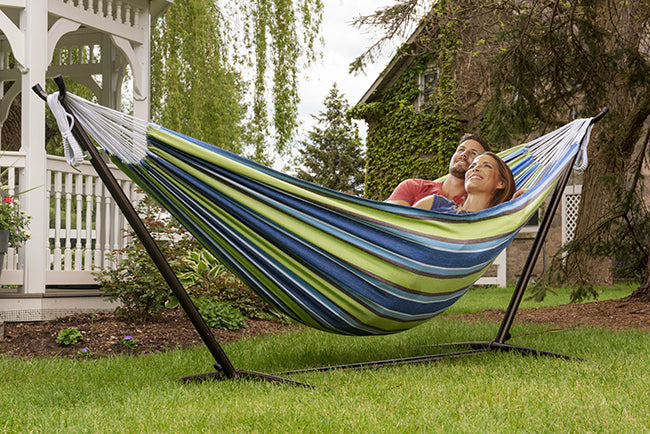 Double Cotton Hammock with Metal Stand Combo (250cm) Serenity