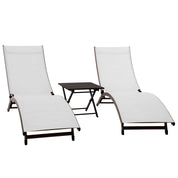 Coral Springs Phifer® & Aluminum Lounger Set (3pc) - Pearl