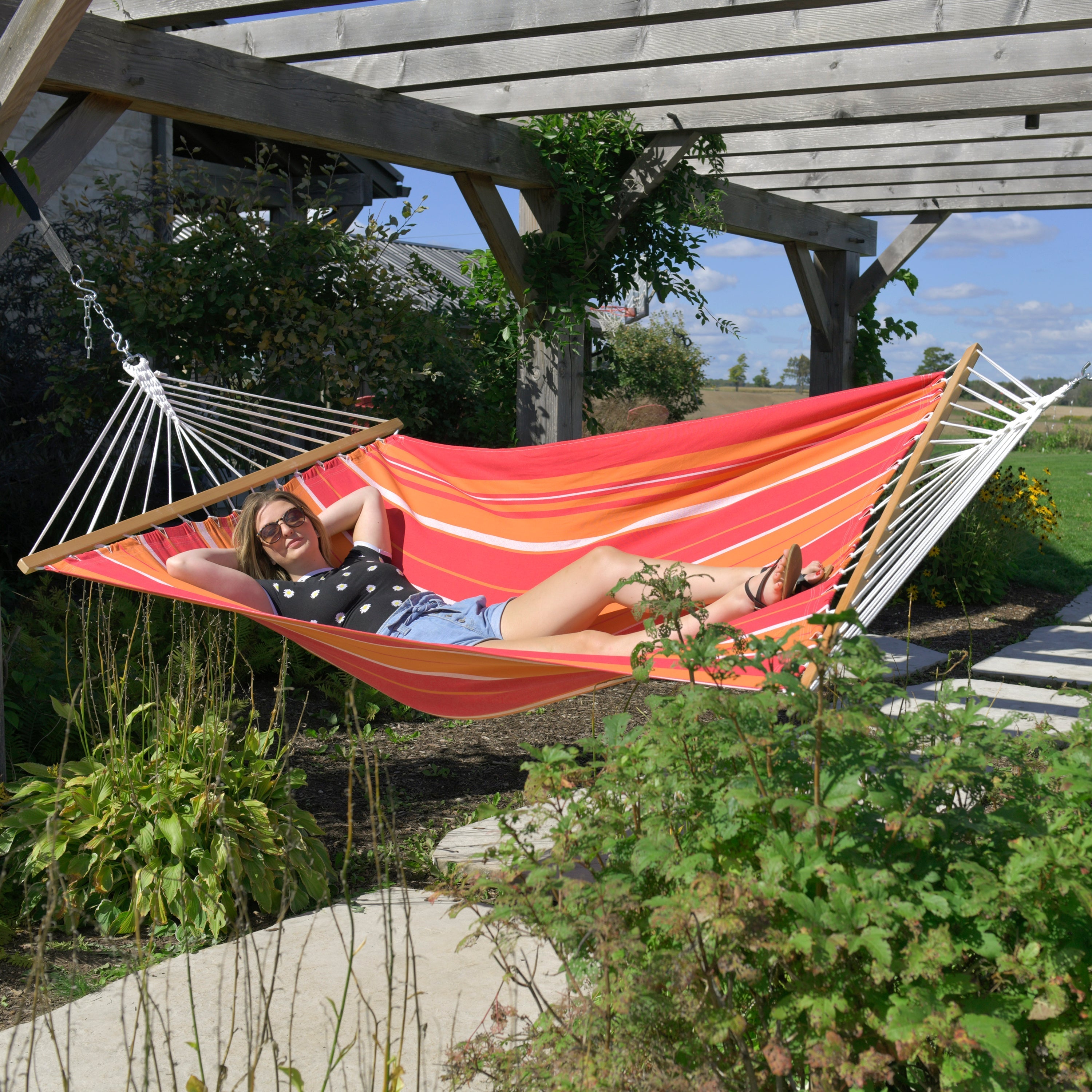 Cotton Spreader Bar Hammock - Mimosa
