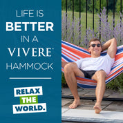 Double Cotton Hammock with Stand (250cm) - Orange Punch