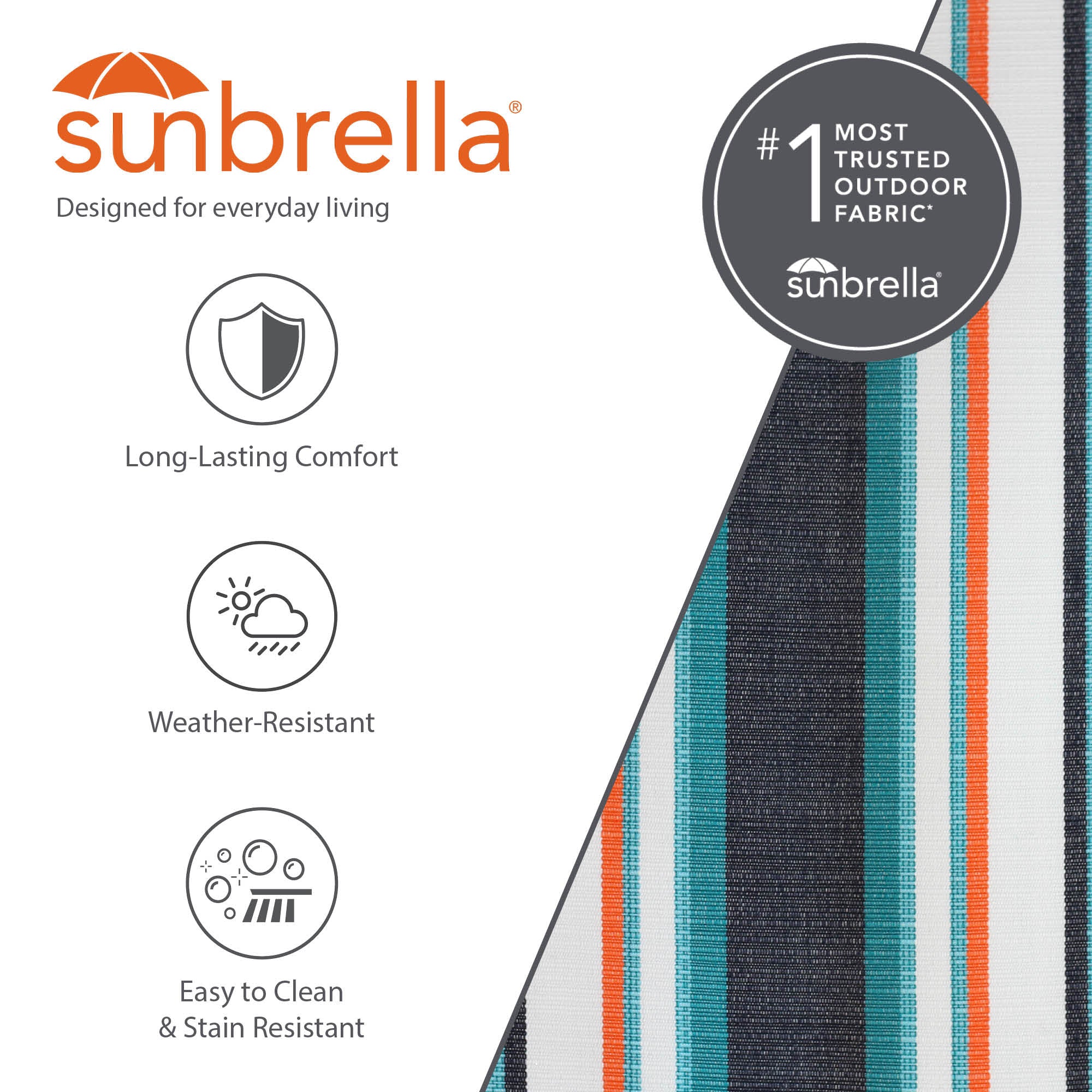 Double Sunbrella® Hammock with Solid Pine Stand (260cm) - Token Surfside