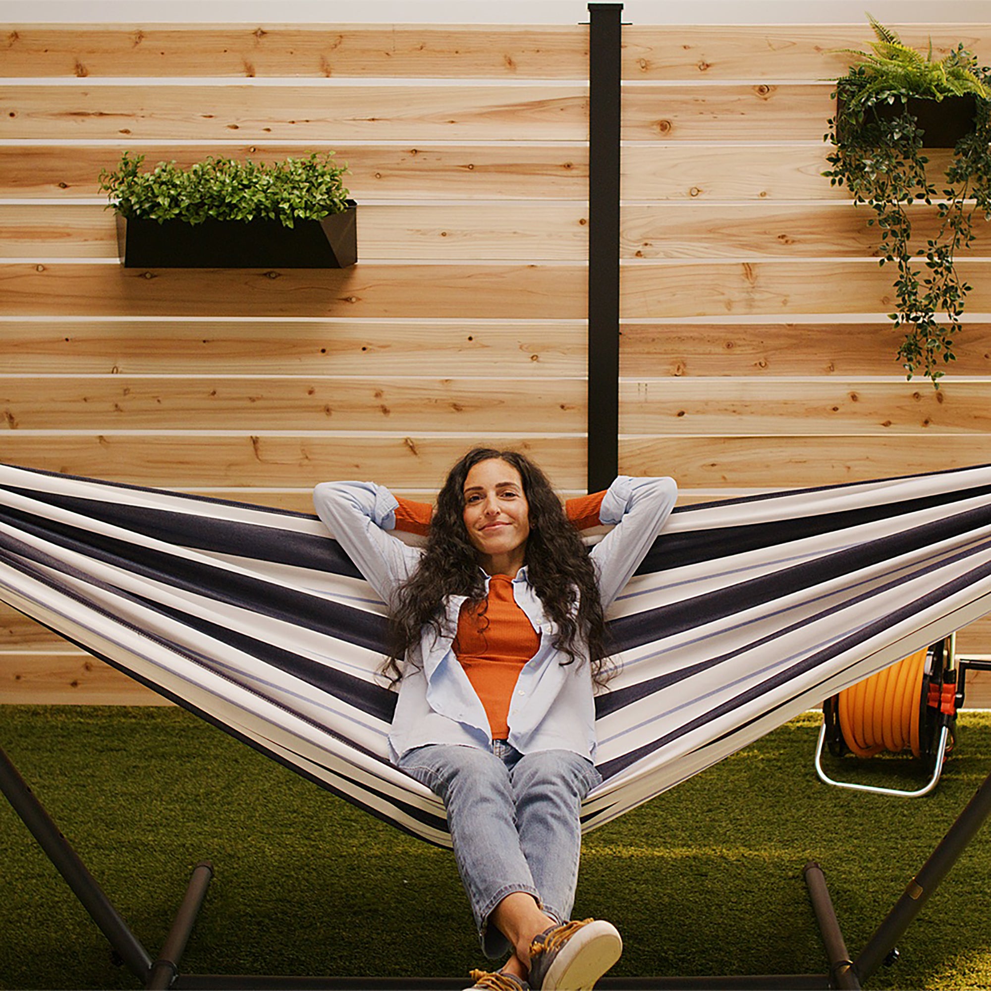 Double Sunbrella® Hammock with Stand (280cm) - Harbor