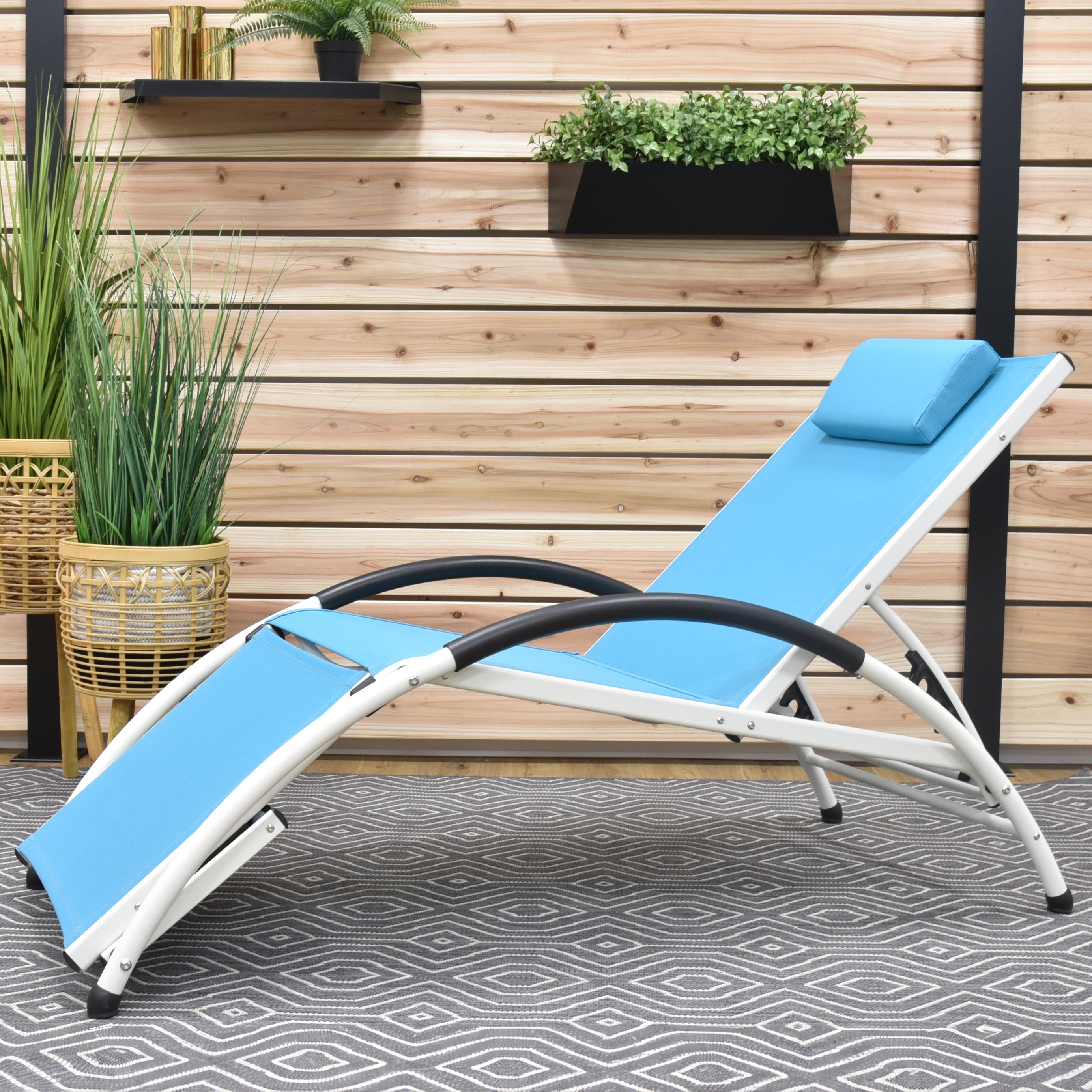 Dockside Sun Lounger - Aluminum True Turquoise