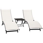 Coral Springs Phifer ® & Aluminum Outdoor Lounger Set (3pc) - Pearl  (pool lounge)