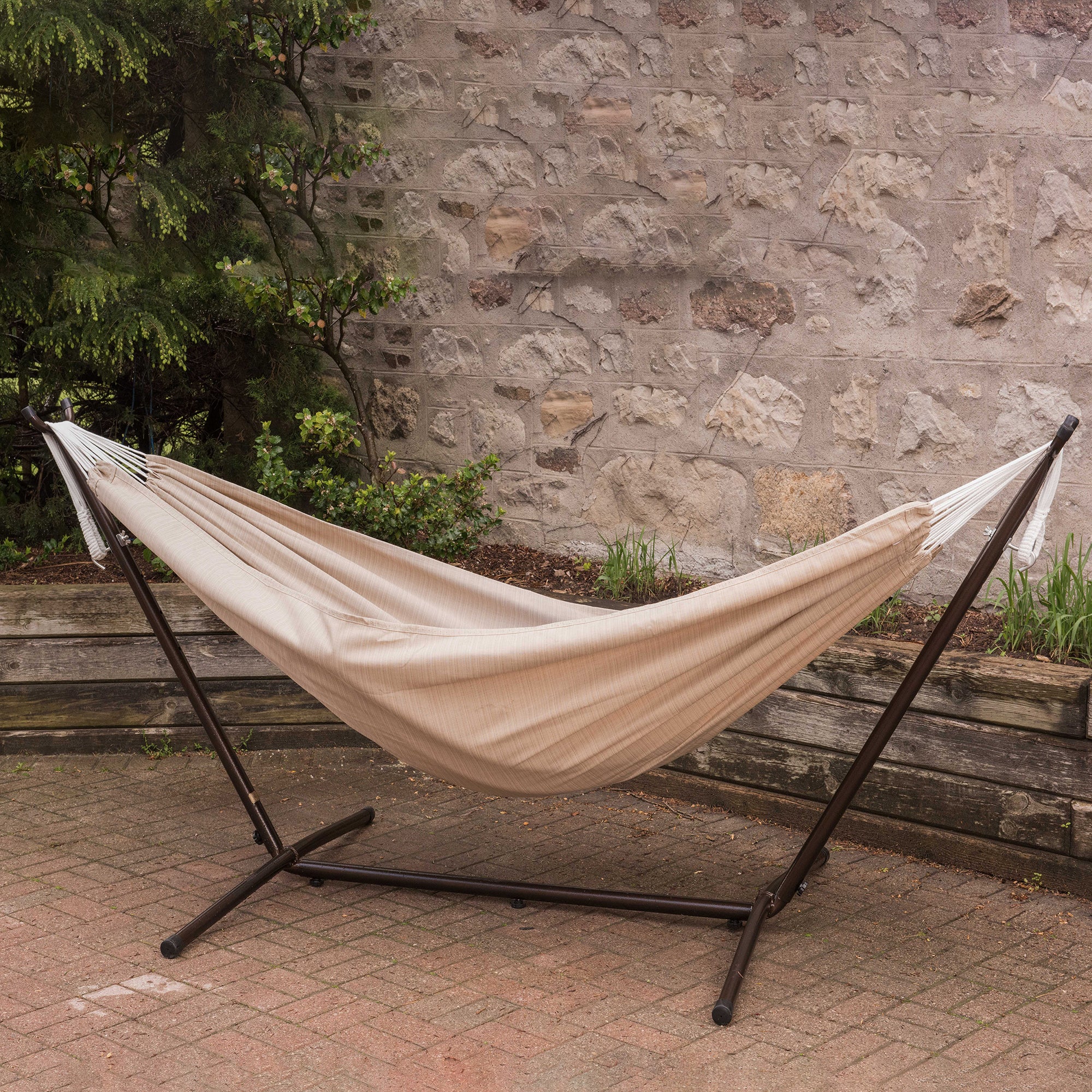 Double Sunbrella® Hammock with Stand (280cm) - Sand
