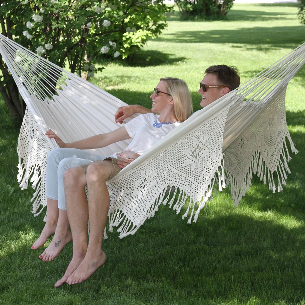 Deluxe Brazilian Style Cotton Hammock (Double) - Natural
