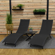 Coral Springs Phifer ® & Aluminum Lounger Set (3pc) - Charcoal Black