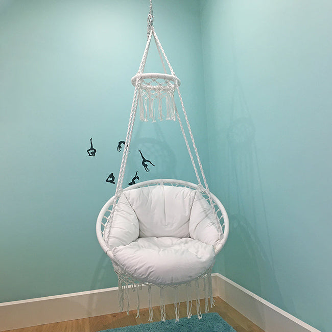 White top Hanging Hammock Chair Fringe