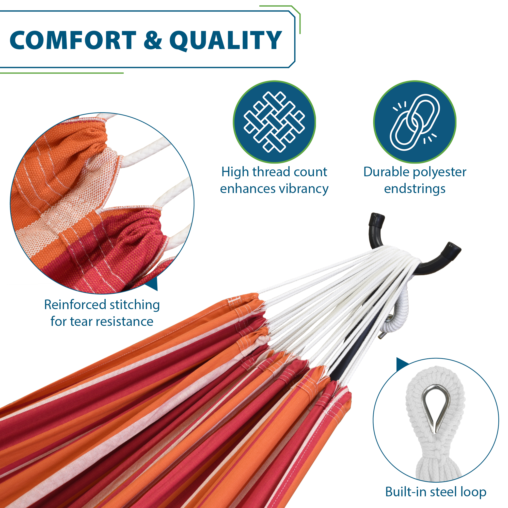 Double Cotton Hammock with Stand (250cm) - Mimosa