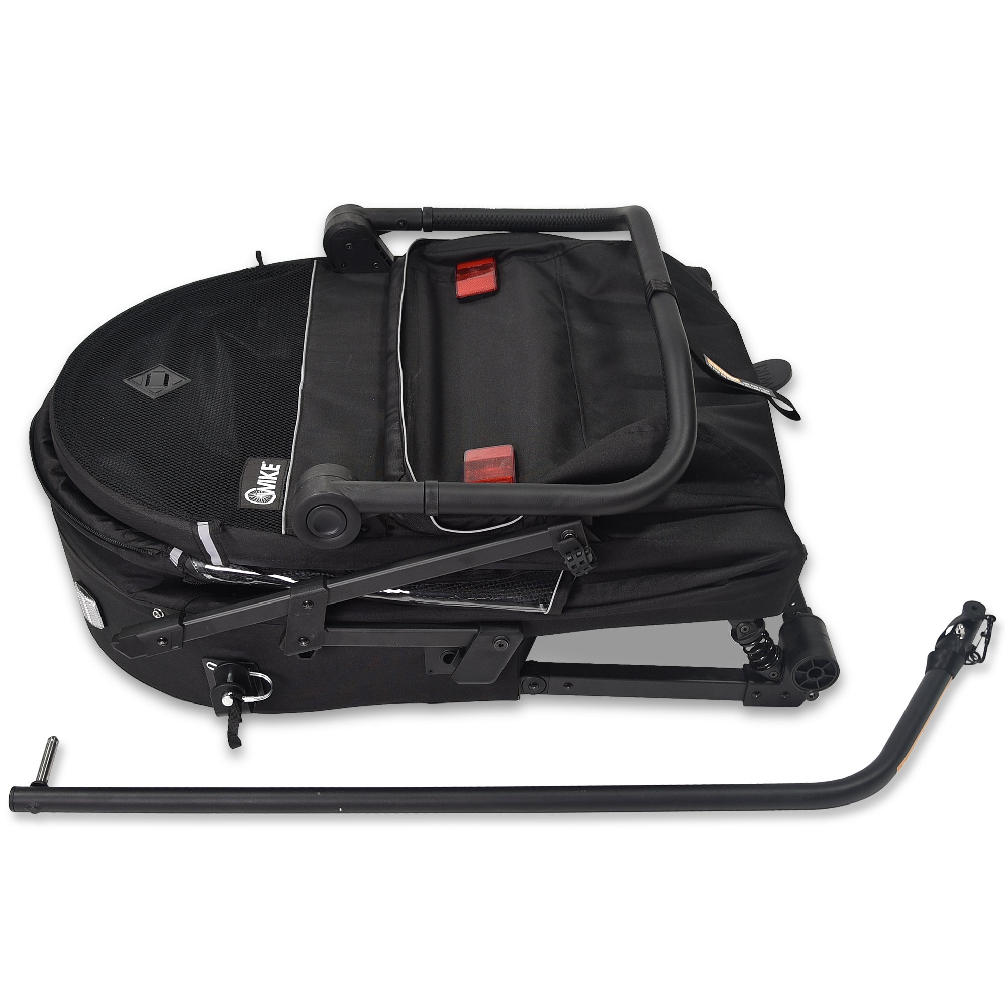Wike Premium Suspension Children's Bike Trailer with Stroller & Jogging Kit - Black